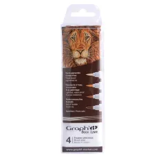 σετ μαρκαδόρων σχεδίου graph'it brush liner ochre light 4τεμ. - Oz