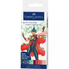 Μαρκαδόροι faber castell pitt comic 6 τεμάχια - Faber castell