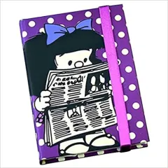 σημειωματάριο mafalda 11x15cm με λάστιχο μωβ - Premium paper