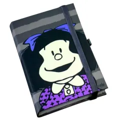 σημειωματάριο mafalda 13x18cm με λάστιχο γκρι - Premium paper