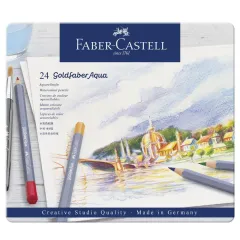 Ξυλομπογιές ακουαρέλας faber castell gold metal 24 τεμ. - Faber castell