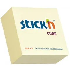 Κύβος stickn 76x76mm 400φ.κίτρινος κι - Stickn