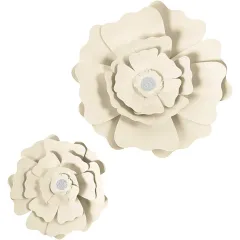 Paper flowers 2 τεμάχια λευκό - 