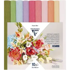 χαρτί clairefontaine γκοφρέ για λουλούδια 10 ρολά 250% stretch pastel - Clairefontaine