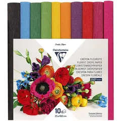 χαρτί clairefontaine γκοφρέ για λουλούδια 10 ρολά 250% stretch vivid - Clairefontaine