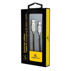 φορτιστής cableexpert premium rubber type-c usb charging & data cable 1m black - Cablexpert