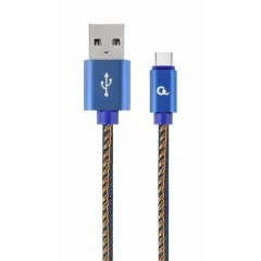 Καλώδιο φόρτισης cablexpert premium jeans type-c usb cable 1m blue - Cablexpert