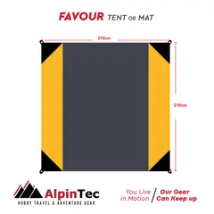 ψάθα/τέντα alpintec 210x210cm anthracite-yellow - Alpinpro