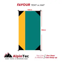 ψάθα/τέντα alpintec 100x180cm petrol-yellow - Alpinpro