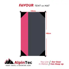 ψάθα/τέντα alpintec 100x180cm anthracite-pink - Alpinpro