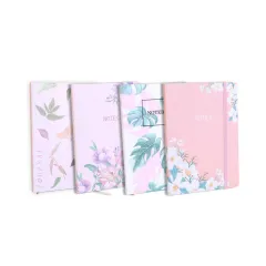 σημειωματάριο με λάστιχο flowers a6 - Uni