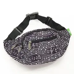 τσαντάκι μέσης recycled bum bag eco black music - Eco chic