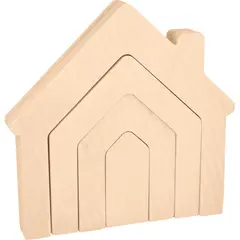 σπίτι artemio ξύλινο  σετ 4 τεμάχια 17,5x17,5εκ - Artemio