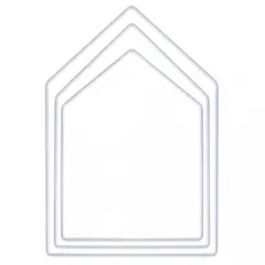στεφάνια μεταλλικά σπίτι σετ 3 τεμάχια 19-23-28cm άσπρο - Rayher