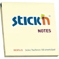 Αυτοκόλλητα χαρτάκια stickn 76x76 κίτρινο - Stickn