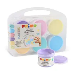 Δακτυλομπογιές primo pastel 6 χρώματα x 100gr - Primo