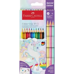 Ξυλομπογιές faber castell unicorn colour grip 10+3 sparkle (201542) - Faber castell