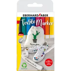 Μαρκαδόροι eberhard faber textile 8 χρώματα + στενσιλ - Eberhard faber