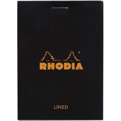 Μπλοκ rhodia 7,4x10,5cm ριγέ 80 φύλλα black - Rhodia