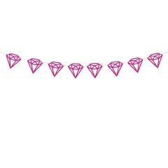 Γιρλάντα diy party garland diamonds fuchsia 1m - Deco