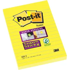 Αυτοκόλλητα χαρτάκια post-it 3m 102x152mm 660-s ριγέ κίτρινα 100 φύλλα - 3m