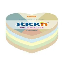 Αυτοκόλλητα χαρτάκια stickn 67x67mm recycled καρδιά 250 φύλλα - Stickn