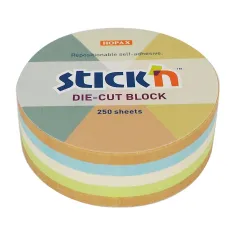 Αυτοκόλλητα χαρτάκια stickn 67x67mm recycled κύκλος 250 φύλλα - Stickn