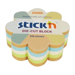 Αυτοκόλλητα χαρτάκια stickn 67x67mm recycled λουλούδι 250 φύλλα - Stickn
