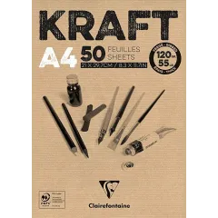 Μπλοκ clairefontaine kraft σχεδίου α4 50 φύλλα - Clairefontaine