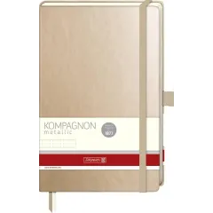 σημειωματάριο brunnen kompagnon metallic με λάστιχο 12.5 x 19.5 cm dotted σελίδες χρυσό - Brunnen