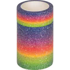ταινία χάρτινη washi tape glitter rainbow 1.5cmx2m - Heyda