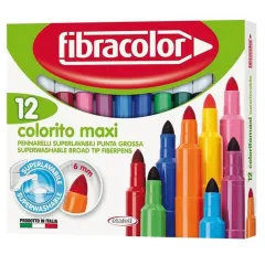 Μαρκαδόροι fibracolor colorito maxi superwashable 12τεμ. - Fibracolor