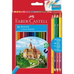 Ξυλομπογιές faber castell κάστρο 36 τεμάχια + ξύστρα - Faber castell