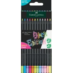Ξυλομπογιές faber castell black edition pastel 12 χρώματα - Faber castell