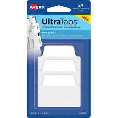 σελιδοδείκτες avery ultra tabs white 50.8x38.1mm 24 τεμάχια - Avery