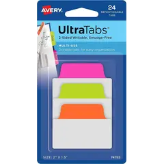 σελιδοδείκτες avery ultra tabs neon 50.8x38.1mm 24 τεμάχια 74753 - Avery