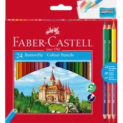 Ξυλομπογιές faber castell κάστρο 24 χρώματα+ξύστρα - Faber castell