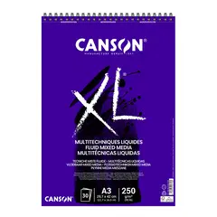 Μπλοκ σπιραλ canson xl fluid mixed media α3 250gr white 30 φύλλα - Canson