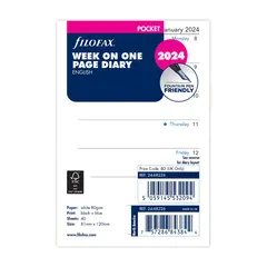 Ανταλλακτικό filofax ημερολόγιο pocket week on 1 page 68226 - Filofax