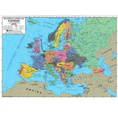 χάρτης ευρώπης πολιτικός πλαστικοποιημένος 68χ44cm - Metron