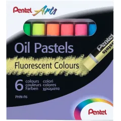 παστέλ pentel fluo χρώματα 6 τεμάχια - Pentel