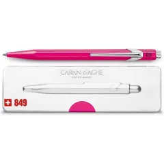 στυλό caran d'ache 849 fluo ροζ medium σε μεταλλικό κουτί δώρου ballpen - Caran d'ache