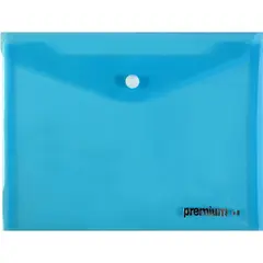 Ντοσιέ με κουμπί α4 διαφανές γαλάζιο - A&g