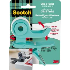 Βάση για σελοτέϊπ clip & twist scotch teal - 3m