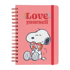 τετράδιο σπιράλ με λάστιχο erik snoopy love yourself α5 15x21cm με γραμμές - Erik