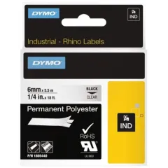 Κασέτα ετικετογράφου dymo rhino 6mmx5.5m permanent polyester clear 1805440 - Dymo