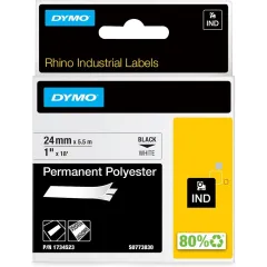 Κασέτα ετικετογράφου dymo rhino 24mmx5.5m 1734523 permanent polyester black on white - Dymo