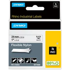Κασέτα ετικετογράφου dymo rhino 1734524 24mmx3.5m flexible nylon tape black on white - Dymo