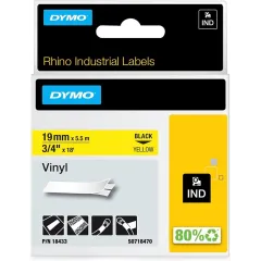 Κασέτα ετικετογράφου dymo rhino d18433 vinyl tape 19mm black on yellow - Dymo