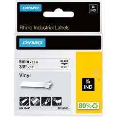 Κασέτα ετικετογράφου dymo rhino d18443 vinyl tape 9mm black on white - Dymo